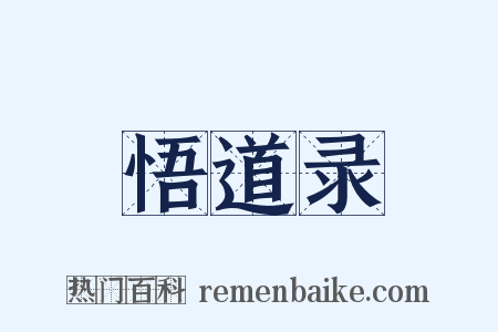 悟道录是什么意思的图片